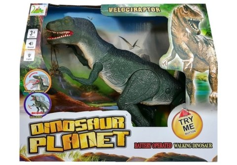 Dinozaur Velociraptor Porusza się Ryczy Świeci Dinozaur Velociraptor Porusza się Ryczy Świeci