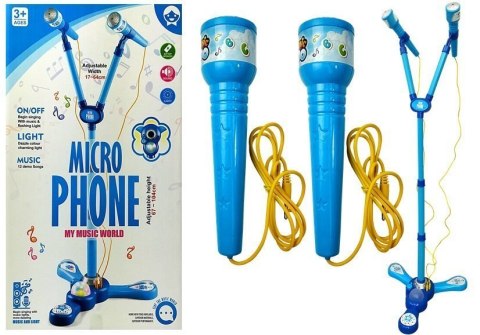 Mikrofony Zestaw Karaoke Dla Dzieci Niebieski Statyw Na Baterie Mikrofony Zestaw Karaoke Dla Dzieci Niebieski Statyw Na Baterie