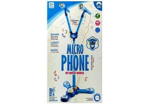 Mikrofony Zestaw Karaoke Dla Dzieci Niebieski Statyw Na Baterie Mikrofony Zestaw Karaoke Dla Dzieci Niebieski Statyw Na Baterie