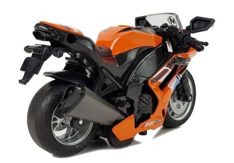 Motocykl z Napędem Frykcyjnym Dźwięki Motor 1:14 Pomarańczowy Motocykl z Napędem Frykcyjnym Dźwięki Motor 1:14 Pomarańczowy