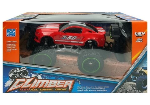 Auto Zdalnie Sterowane R/C 6.5 km/h Wysokie Koła Czerwone Auto Zdalnie Sterowane R/C 6.5 km/h Wysokie Koła Czerwone