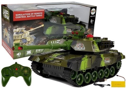 Duży Czołg Zdalnie Sterowany R/C 2.4 Ghz Światła Odgłosy Strzelania Zielony Duży Czołg Zdalnie Sterowany R/C 2.4 Ghz Światła Odgłosy Strzelania Zielony