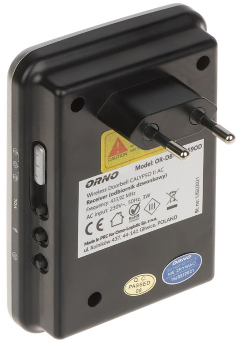 DZWONEK BEZPRZEWODOWY CALYPSO II AC OR-DB-QS-159 AC 230V ORNO DZWONEK BEZPRZEWODOWY CALYPSO II AC OR-DB-QS-159 AC 230V ORNO