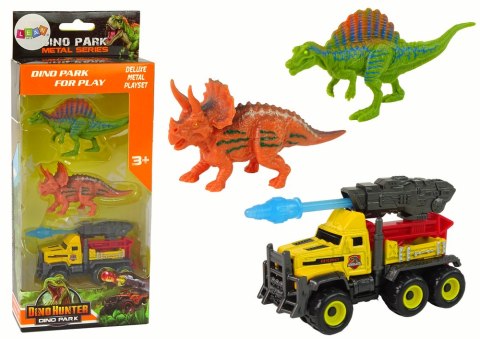 Dinozaury Figurki Zestaw Samochód Z Rakietą Żółty Dinozaury Figurki Zestaw Samochód Z Rakietą Żółty