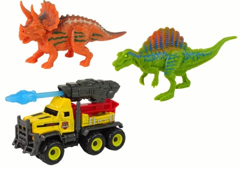 Dinozaury Figurki Zestaw Samochód Z Rakietą Żółty Dinozaury Figurki Zestaw Samochód Z Rakietą Żółty