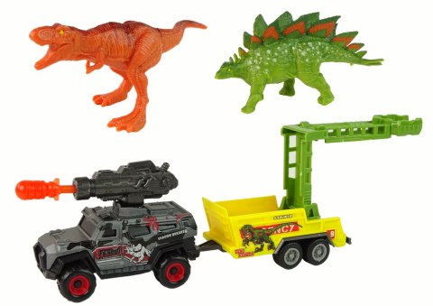 Dinozaury Zestaw Auto Rakieta Przyczepa Dinozaury Zestaw Auto Rakieta Przyczepa