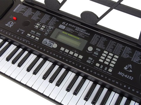 Keyboard Z Mikrofonem Instrument Muzyczny Czarny Keyboard Z Mikrofonem Instrument Muzyczny Czarny