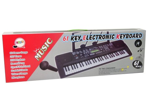 Keyboard Z Mikrofonem Instrument Muzyczny Czarny Keyboard Z Mikrofonem Instrument Muzyczny Czarny