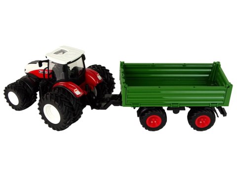 Traktor Zdalnie Sterowany z Przyczepą 1:24 Czerwony Zielony Traktor Zdalnie Sterowany z Przyczepą 1:24 Czerwony Zielony