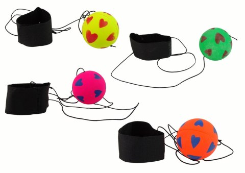 Piłka PU Na Gumce 6 cm 4 Kolory Serca Piłka PU Na Gumce 6 cm 4 Kolory Serca