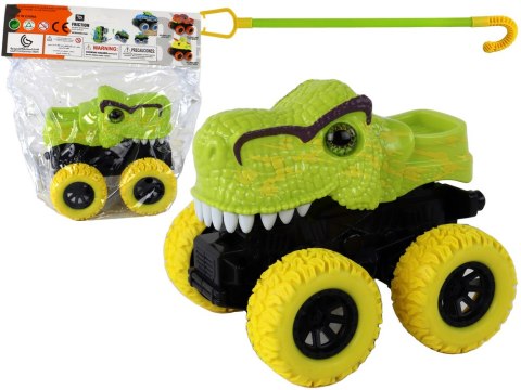 Pojazd Terenowy Pchacz Tyranozaur Rex Gumowe Koła Zielony Pojazd Terenowy Pchacz Tyranozaur Rex Gumowe Koła Zielony