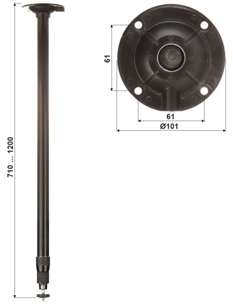 TELESKOPOWY UCHWYT SUFITOWY KAMERY BR-60X120-B