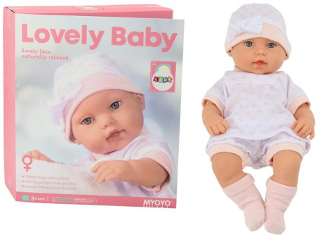 Lalka Bobas W Białej Piżamce Czapeczka Kołderka Podusia Lalka Bobas W Białej Piżamce Czapeczka Kołderka Podusia