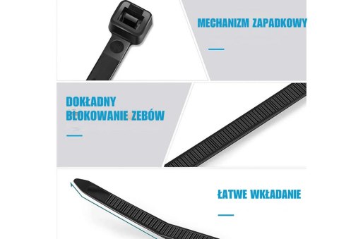 Opaski Zaciskowe Kablowe Do Kabli Ziperki Trytki Trytytki 300x3.6 MM Opaski Zaciskowe Kablowe Do Kabli Ziperki Trytki Trytytki 300x3.6 MM