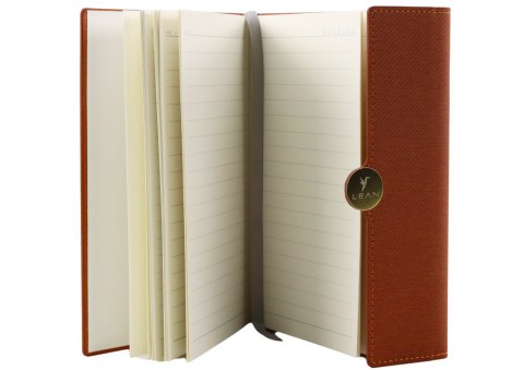 Notes Biurowy Na Magnes Notatnik A5 W Linie Z Obiciem Brązowy Notes Biurowy Na Magnes Notatnik A5 W Linie Z Obiciem Brązowy