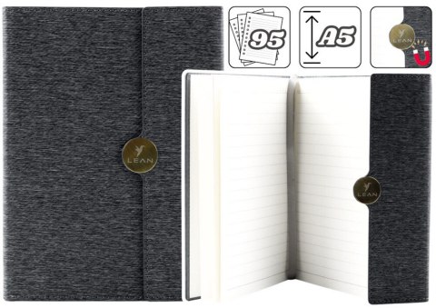 Notes Biurowy Na Magnes Notatnik W Linie A5 Z Obiciem Czarny Notes Biurowy Na Magnes Notatnik W Linie A5 Z Obiciem Czarny