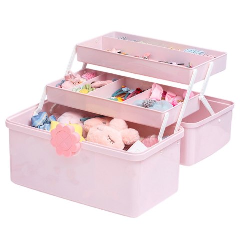 Organizer Pudełko Na Biżuterię Kosmetyki Akcesoria Różowe 29x16x16cm Organizer Pudełko Na Biżuterię Kosmetyki Akcesoria Różowe 29x16x16cm