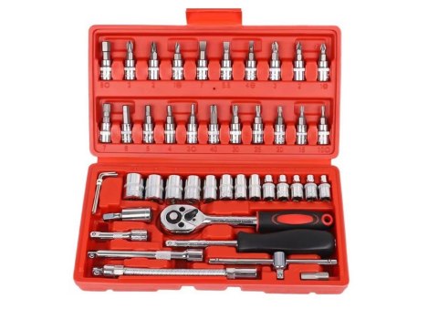 Zestaw Kluczy Nasadowych 1/4" - 46 Elementów w Walizce Zestaw Kluczy Nasadowych 1/4" - 46 Elementów w Walizce