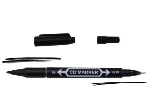 Zestaw Markerów Dwustronnych Wodoodpornych Do Płyt CD Czarny 10szt. Zestaw Markerów Dwustronnych Wodoodpornych Do Płyt CD Czarny 10szt.