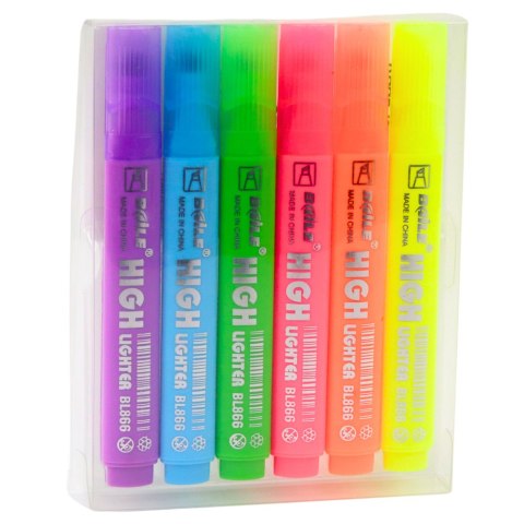 Zestaw Zakreślaczy Szkolne Biurowe Kolorowe Neonowe 6szt. Zestaw Zakreślaczy Szkolne Biurowe Kolorowe Neonowe 6szt.