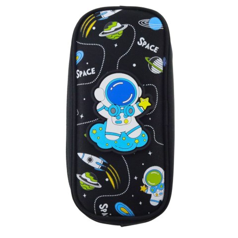 Piórnik Szkolny Kosmos Kosmonauta Dwie Kieszenie Czarny Piórnik Szkolny Kosmos Kosmonauta Dwie Kieszenie Czarny