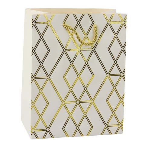 Torba Prezentowa Papierowa Elegancka Złote Wzory 23 x 18 x 10,5 cm Torba Prezentowa Papierowa Elegancka Złote Wzory 23 x 18 x 10,5 cm