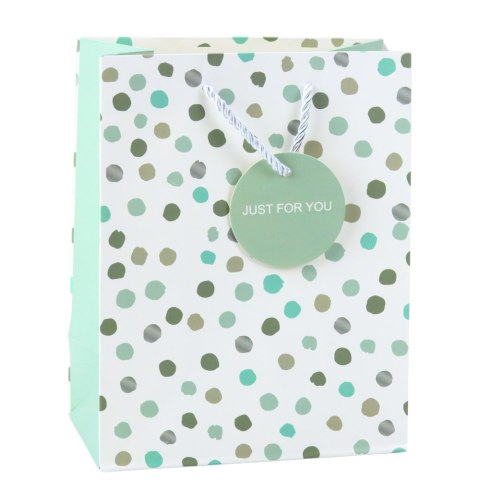 Torba Prezentowa Z Kropkami Napis Just For You 23 x 18 x 10,5 cm Torba Prezentowa Z Kropkami Napis Just For You 23 x 18 x 10,5 cm