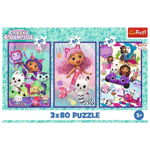 Puzzle 3x80 - Kolorowe dni Gabby Trefl 34882 Puzzle 3x80 - Kolorowe dni Gabby Trefl 34882