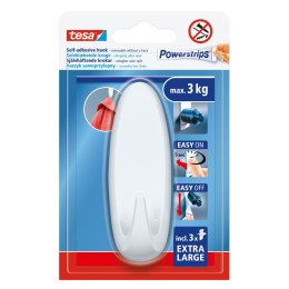 Haczyki samoprzylep.powerstrips 1 szt.owalny duży biały