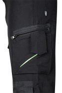 Spodnie robocze Mix&Match, 4 way stretch, czarno-zielone, rozmiar XXXL