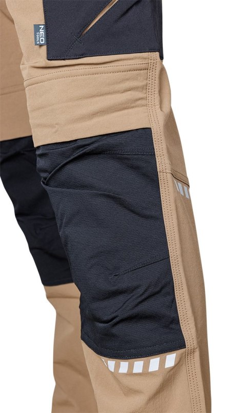 Spodnie robocze Mix&Match, 4 way stretch, z kaburami, Cordura, beżowo-czarne, rozmiar XXL Spodnie robocze Mix&Match, 4 way stretch, z kaburami, Cordura, beżowo-czarne, rozmiar XXL