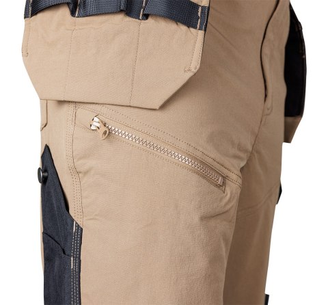 Spodnie robocze Mix&Match, 4 way stretch, z kaburami, Cordura, beżowo-czarne, rozmiar XXL Spodnie robocze Mix&Match, 4 way stretch, z kaburami, Cordura, beżowo-czarne, rozmiar XXL