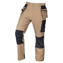 Spodnie robocze Mix&Match, 4 way stretch, z kaburami, Cordura, beżowo-czarne, rozmiar XS