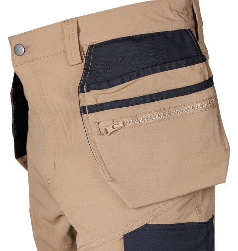 Spodnie robocze Mix&Match, 4 way stretch, z kaburami, Cordura, beżowo-czarne, rozmiar XS Spodnie robocze Mix&Match, 4 way stretch, z kaburami, Cordura, beżowo-czarne, rozmiar XS