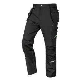 Spodnie robocze Mix&Match, 4 way stretch, z kaburami, Cordura, czarne, rozmiar XL