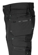 Spodnie robocze Mix&Match, 4 way stretch, z kaburami, Cordura, czarne, rozmiar M