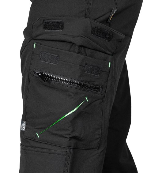 Spodnie robocze Mix&Match, 4 way stretch, z kaburami, Cordura, czarne, rozmiar M Spodnie robocze Mix&Match, 4 way stretch, z kaburami, Cordura, czarne, rozmiar M