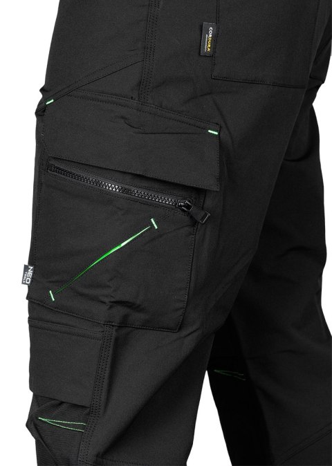 Spodnie robocze Mix&Match, 4 way stretch, z kaburami, Cordura, czarne, rozmiar M Spodnie robocze Mix&Match, 4 way stretch, z kaburami, Cordura, czarne, rozmiar M