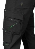 Spodnie robocze Mix&Match, 4 way stretch, z kaburami, Cordura, czarne, rozmiar S