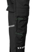Spodnie robocze Mix&Match, 4 way stretch, z kaburami, Cordura, czarne, rozmiar S
