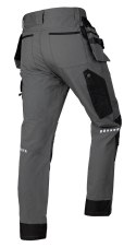 Spodnie robocze Mix&Match, 4 way stretch, z kaburami, Cordura, szaro-czarne, rozmiar L