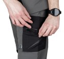 Spodnie robocze Mix&Match, 4 way stretch, z kaburami, Cordura, szaro-czarne, rozmiar L