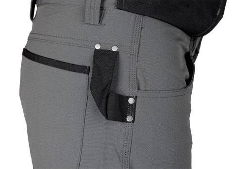 Spodnie robocze Mix&Match, 4 way stretch, z kaburami, Cordura, szaro-czarne, rozmiar L Spodnie robocze Mix&Match, 4 way stretch, z kaburami, Cordura, szaro-czarne, rozmiar L