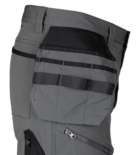 Spodnie robocze Mix&Match, 4 way stretch, z kaburami, Cordura, szaro-czarne, rozmiar XXL Spodnie robocze Mix&Match, 4 way stretch, z kaburami, Cordura, szaro-czarne, rozmiar XXL