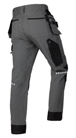Spodnie robocze Mix&Match, 4 way stretch, z kaburami, Cordura, szaro-czarne, rozmiar XS