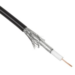 Kabel przewód koncentryczny antenowy/satelitarny Maclean, żelowany, ziemny, zewnętrzny, RG6, 75Ohm, 100M, MCTV-477