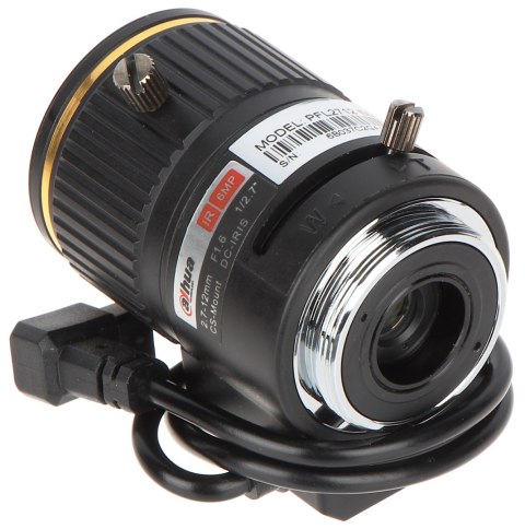 OBIEKTYW ZOOM IR MEGA-PIXEL PFL2712-E6D 2.7 ... 12 mm DC DAHUA OBIEKTYW ZOOM IR MEGA-PIXEL PFL2712-E6D 2.7 ... 12 mm DC DAHUA