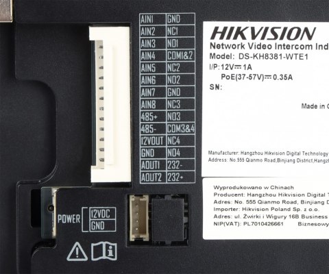 PANEL WEWNĘTRZNY Wi-Fi / IP DS-KH8381-WTE1 Hikvision PANEL WEWNĘTRZNY Wi-Fi / IP DS-KH8381-WTE1 Hikvision