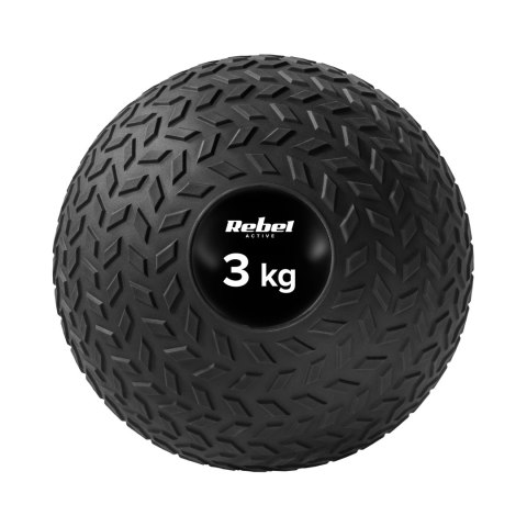Mała piłka lekarska do ćwiczeń rehabilitacyjna Slam Ball 23cm 3kg, REBEL ACTIVE Mała piłka lekarska do ćwiczeń rehabilitacyjna Slam Ball 23cm 3kg, REBEL ACTIVE