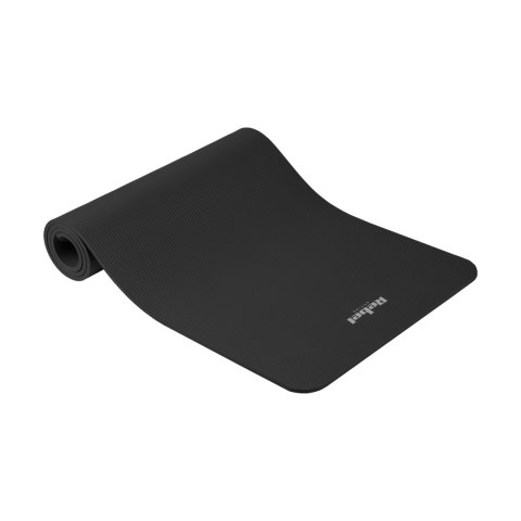 Mata gimnastyczna do ćwiczeń joga, pilates, fitness, 183x61cm, grubość 1cm, materiał NBR, czarna, REBEL ACTIVE Mata gimnastyczna do ćwiczeń joga, pilates, fitness, 183x61cm, grubość 1cm, materiał NBR, czarna, REBEL ACTIVE